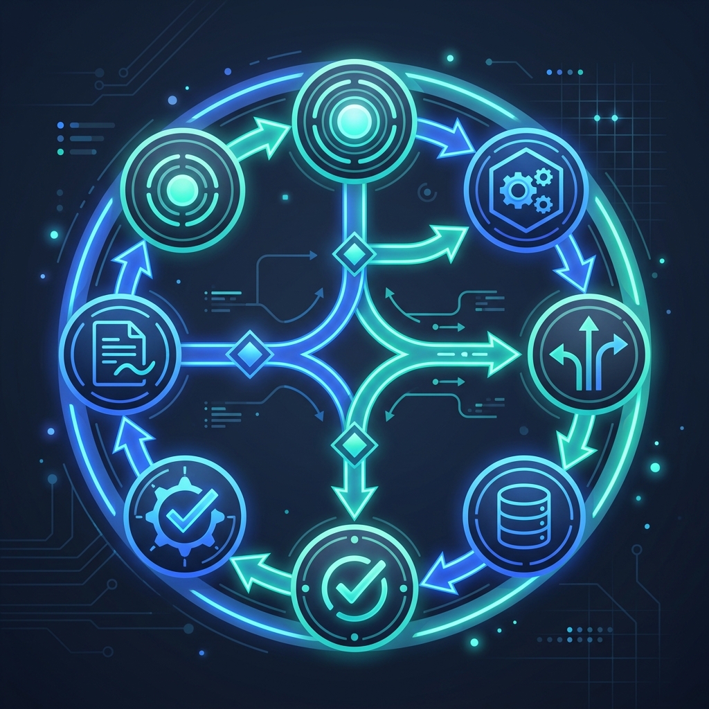 Sơ đồ biểu diễn luồng công việc tuần hoàn phức tạp được xây dựng bằng framework LangGraph