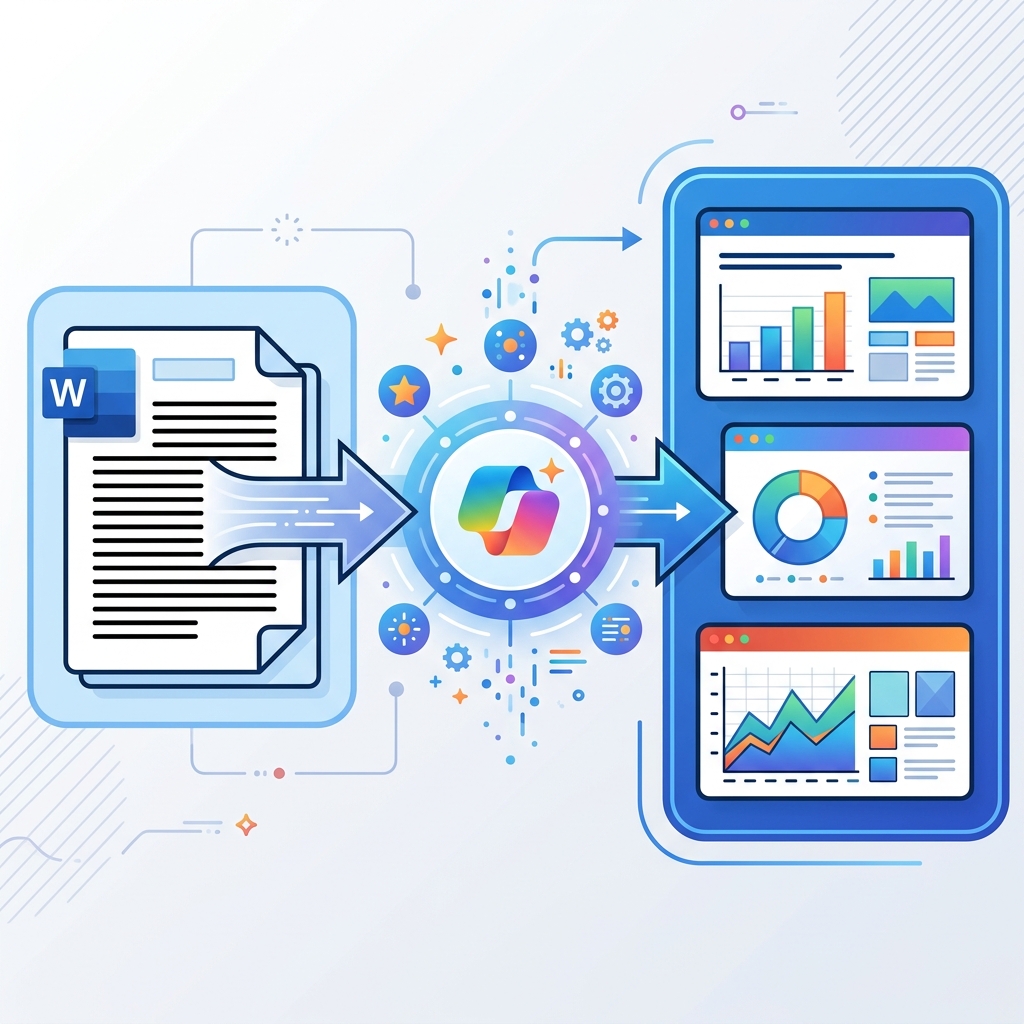 Luồng chuyển đổi tài liệu Word văn bản thuần túy sang slide PowerPoint đẹp mắt tự động bằng Copilot
