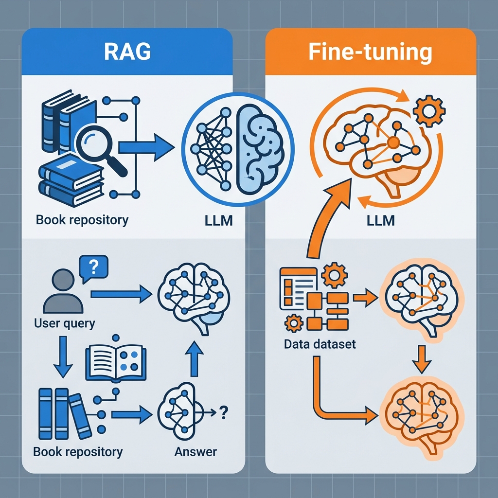 So sánh hai phương pháp tối ưu hóa dữ liệu mô hình AI: RAG và Fine-tuning
