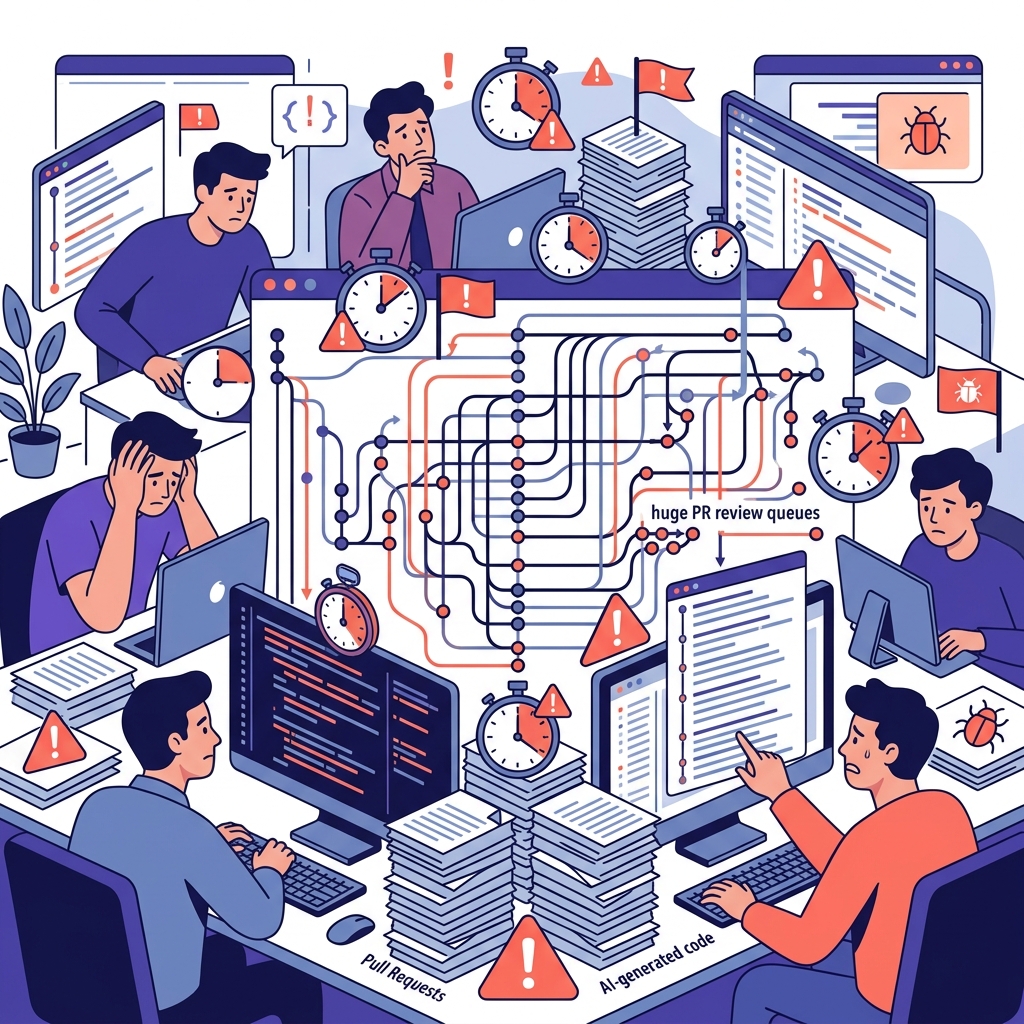 Tình trạng quá tải hàng đợi Pull Request và gánh nặng rà duyệt code AI của các kỹ sư phần mềm