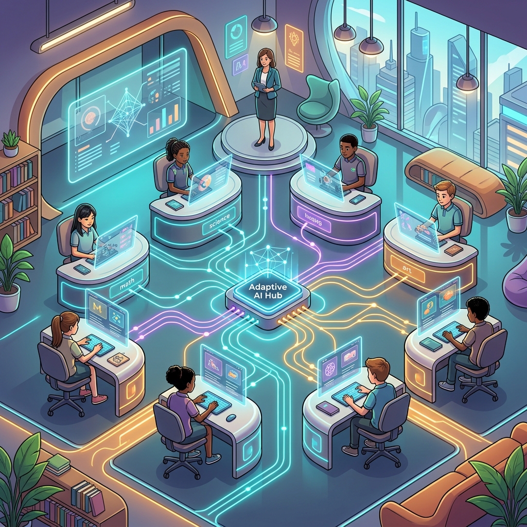 Lớp Học Tương Tác Thích Ứng (Adaptive Learning Classrooms): Ứng Dụng AI Điều Chỉnh Độ Khó Bài Giảng Thời Gian Thực Theo Năng Lực Từng Học Sinh